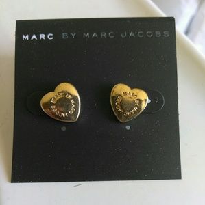 Gold Heart Studs By Marc Jacobs NWT